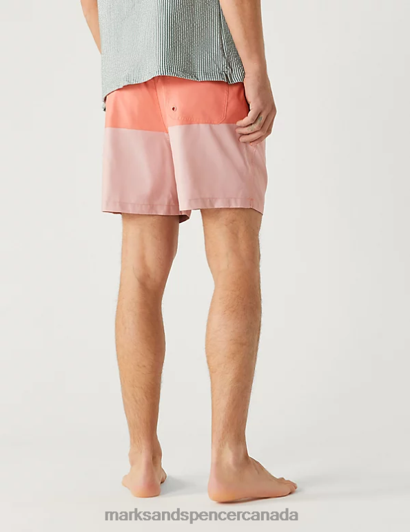 Men Pink Mix Clothing Marks & Spencer Quick Dry Colour Block Swim Shorts 20VTD5384 - Marks and Spencer Canada locations