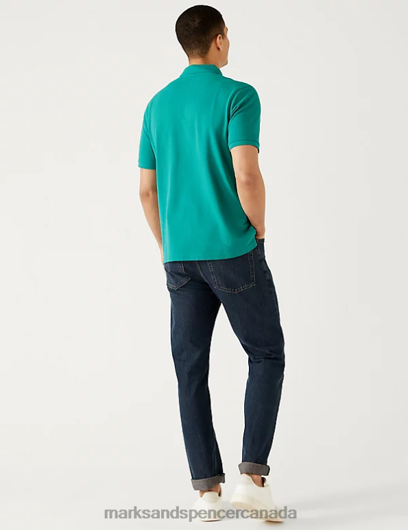 Marks and Spencer near me - Men Aqua Clothing Marks & Spencer Pure Cotton Pique Polo Shirt 20VTD208