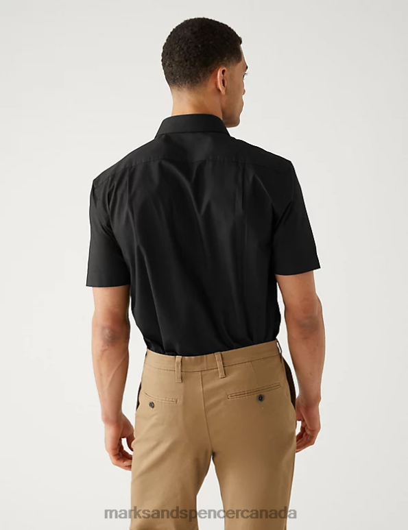 Marks and Spencer sale - Men Black Clothing Marks & Spencer 3pk Regular Fit Short Sleeve Shirts 20VTD6609