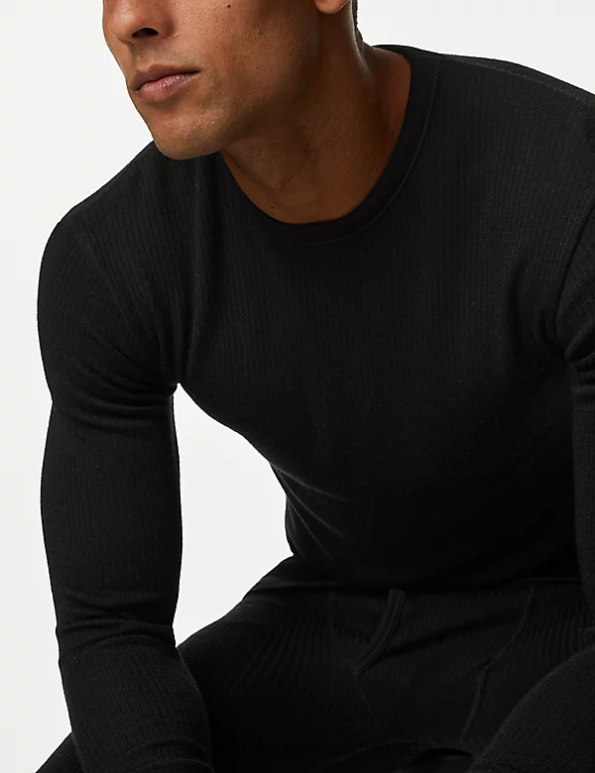 Marks and Spencer Canada - Men Black Clothing Marks & Spencer Heatgen Maximum Thermal Long Sleeve Top 20VTD5379