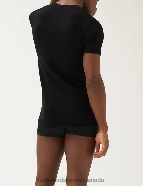 Marks and Spencer sale - Men Black Clothing Marks & Spencer Heatgen Maximum Thermal Short Sleeve Top 20VTD6964