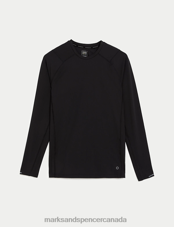 Men Black Clothing Marks & Spencer Long Sleeve Training T-Shirt 20VTD6329 - Marks and Spencer online