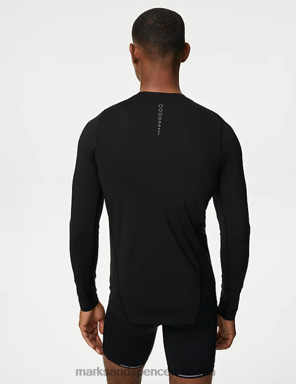 Men Black Clothing Marks & Spencer Long Sleeve Training T-Shirt 20VTD6329 - Marks and Spencer online