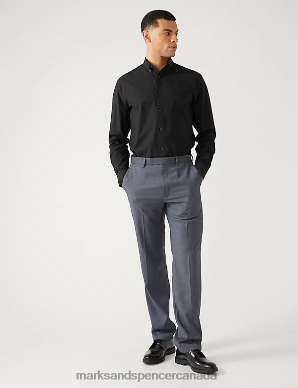 Men Black Clothing Marks & Spencer Slim Fit Ultimate Shirt with Stretch 20VTD5658 - Marks and Spencer outlet