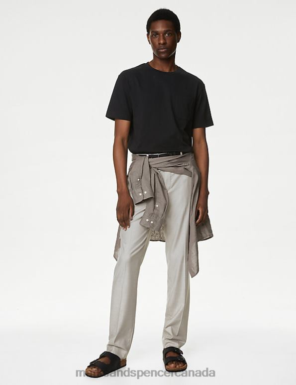 Men Black Mix Clothing Marks & Spencer 2pk Pure Cotton Crew Neck T-Shirts 20VTD5682 - Marks and Spencer outlet