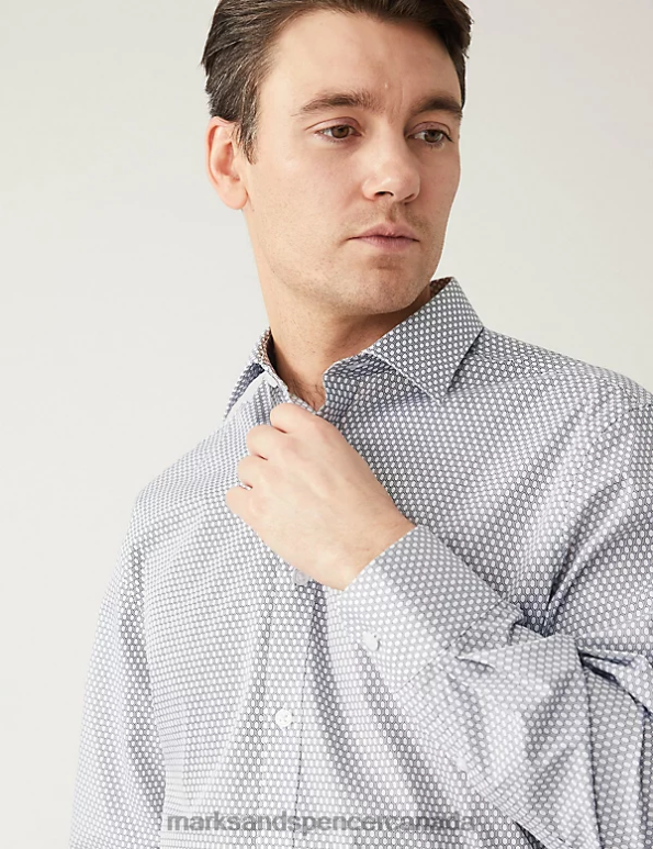 Men Black Mix Clothing Marks & Spencer 2pk Regular Fit Long Sleeve Shirts 20VTD6812 - Marks and Spencer online