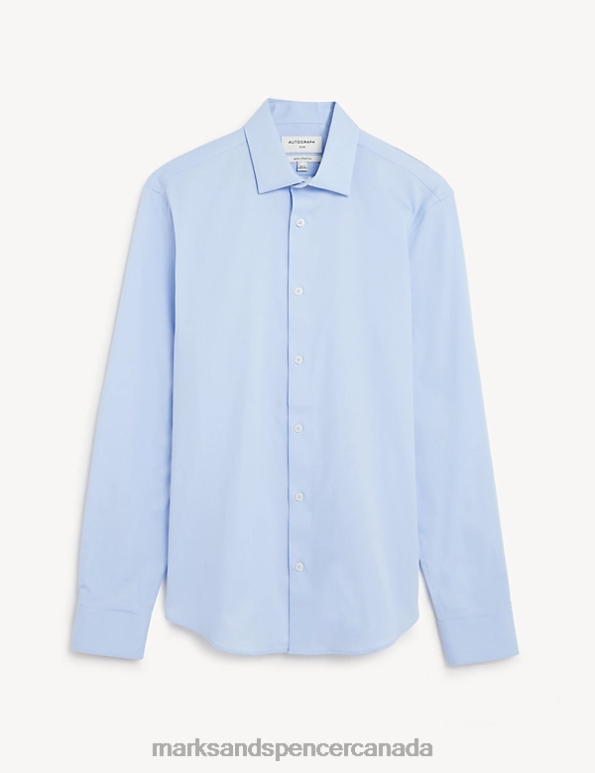 Marks and Spencer sale - Men Blue Clothing Marks & Spencer Slim Fit Easy Iron Cotton Rich Shirt 20VTD6777