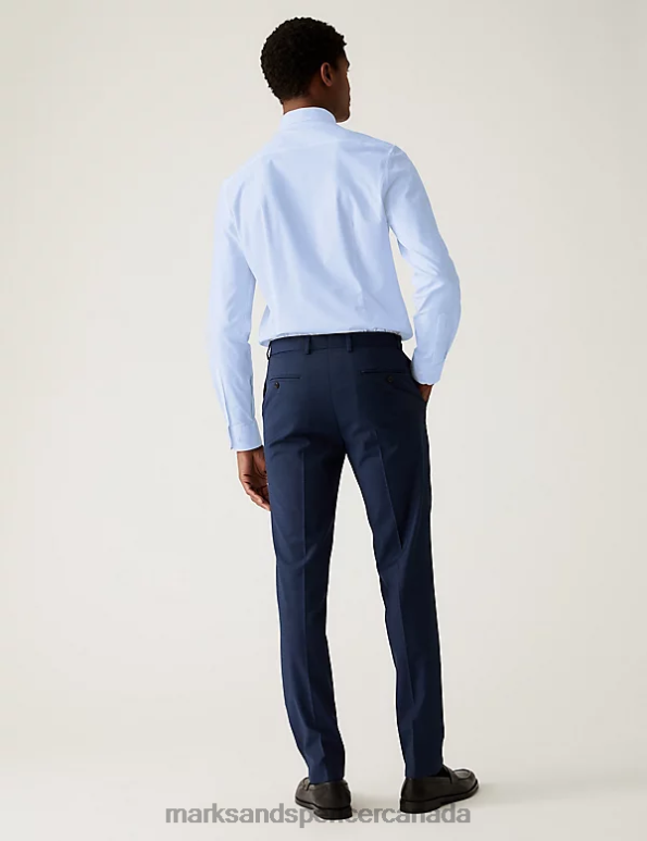 Marks and Spencer Canada - Men Blue Clothing Marks & Spencer Slim Fit Ultimate Shirt with Stretch 20VTD5270