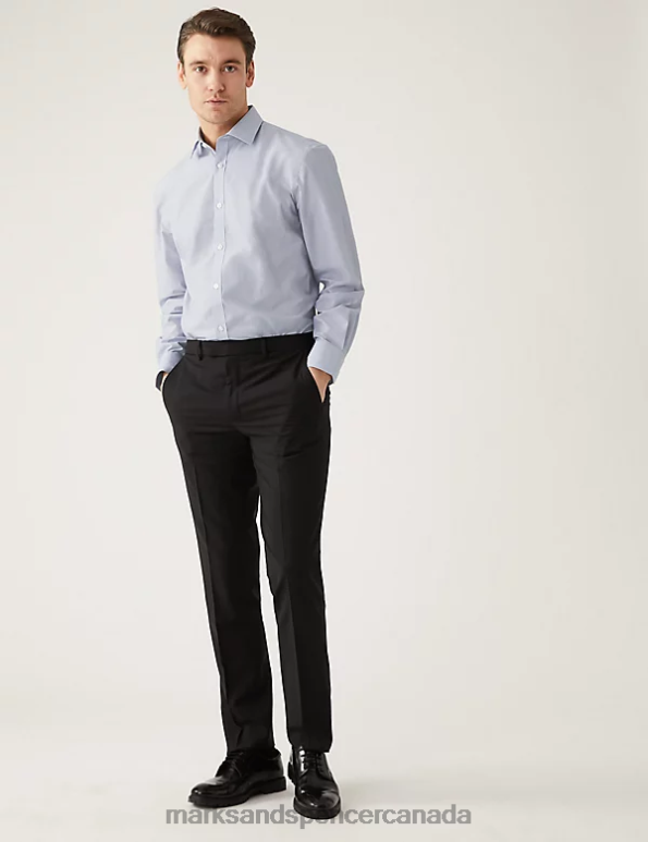 Marks and Spencer sale - Men Blue Mix Clothing Marks & Spencer 2pk Regular Fit Printed Long Sleeve Shirts 20VTD5038