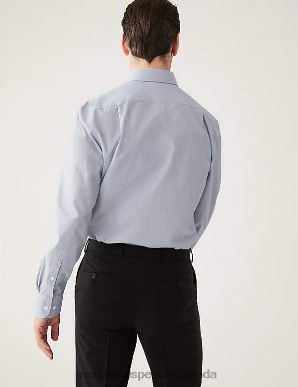 Marks and Spencer sale - Men Blue Mix Clothing Marks & Spencer 2pk Regular Fit Printed Long Sleeve Shirts 20VTD5038