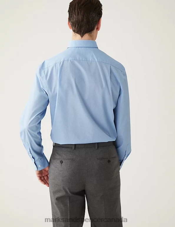 Marks and Spencer near me - Men Blue Mix Clothing Marks & Spencer 2pk Regular Fit Printed Long Sleeve Shirts 20VTD6373