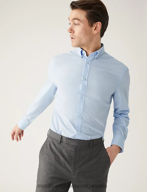 Marks and Spencer near me - Men Blue Mix Clothing Marks & Spencer 2pk Regular Fit Printed Long Sleeve Shirts 20VTD6373