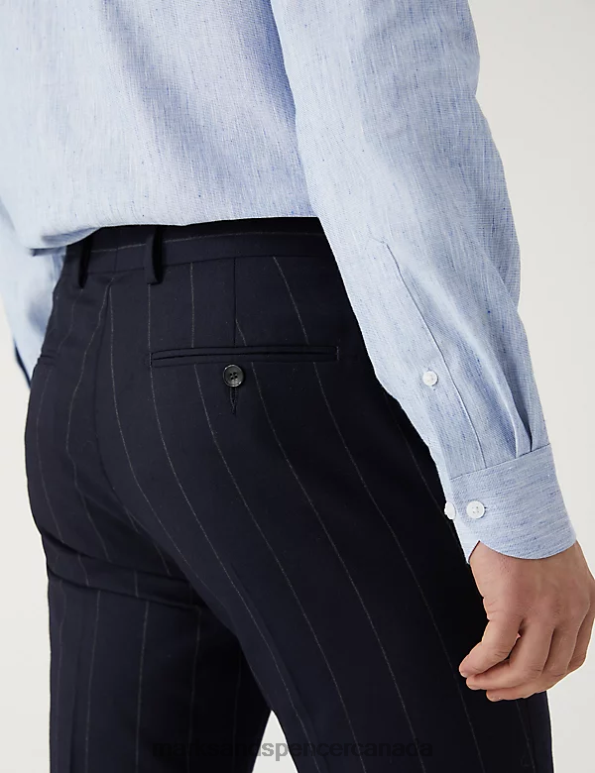 Marks and Spencer sale - Men Blue Mix Clothing Marks & Spencer Tailored Fit Italian Linen Miracle Shirt 20VTD5843