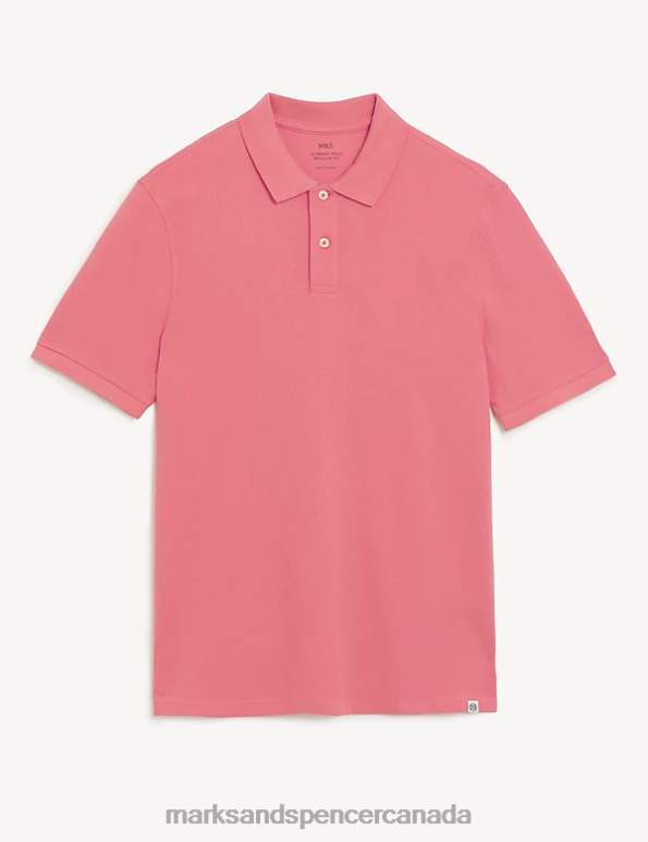 Marks and Spencer Canada - Men Bright Pink Clothing Marks & Spencer Pure Cotton Pique Polo Shirt 20VTD207