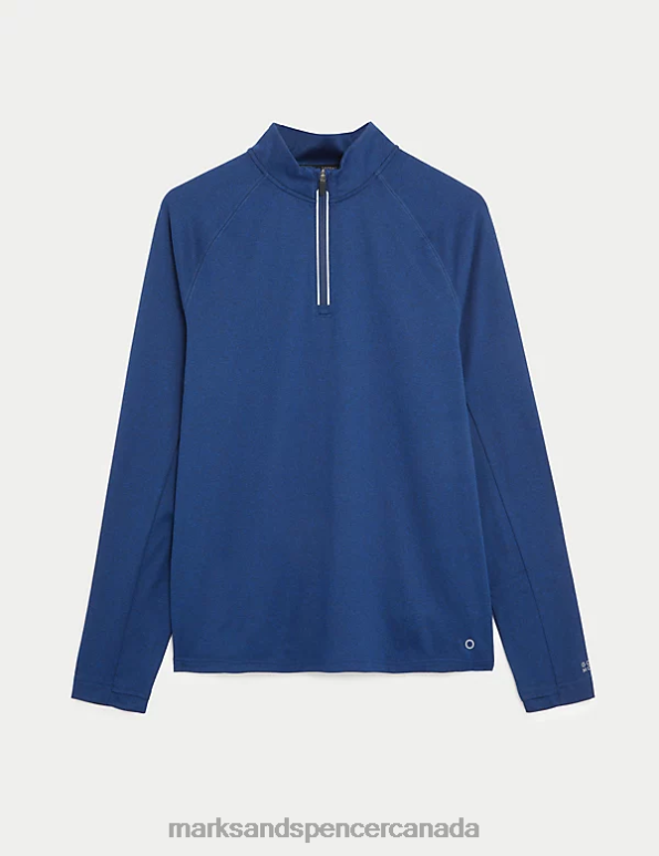 Marks and Spencer sale - Men Cobalt Clothing Marks & Spencer Half Zip Long Sleeve Top 20VTD6948