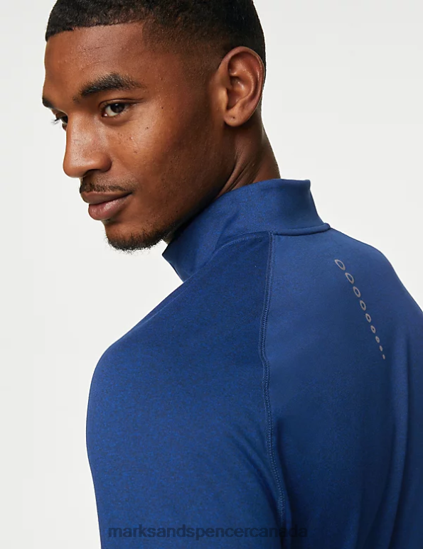 Marks and Spencer sale - Men Cobalt Clothing Marks & Spencer Half Zip Long Sleeve Top 20VTD6948