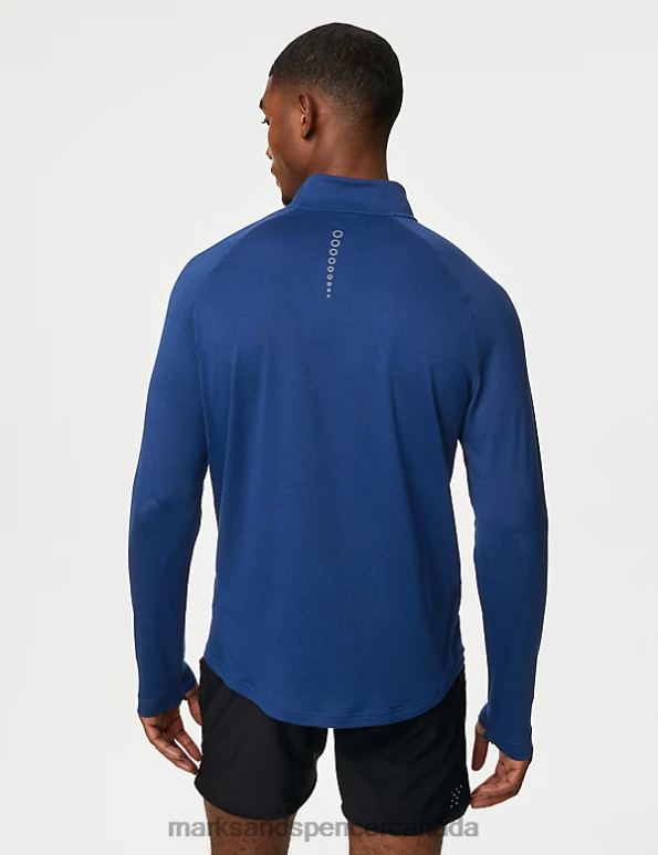 Marks and Spencer sale - Men Cobalt Clothing Marks & Spencer Half Zip Long Sleeve Top 20VTD6948