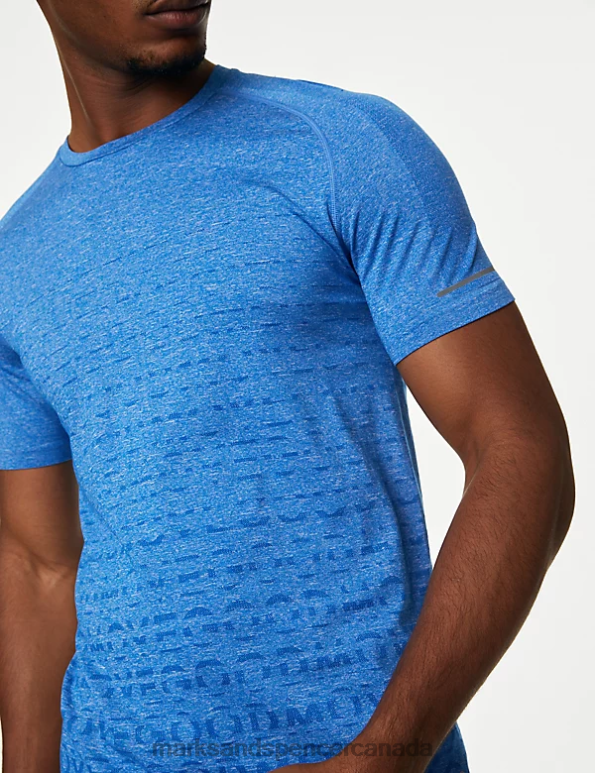 Marks and Spencer near me - Men Cobalt Clothing Marks & Spencer Seam Free Printed Training T-Shirt 20VTD5390