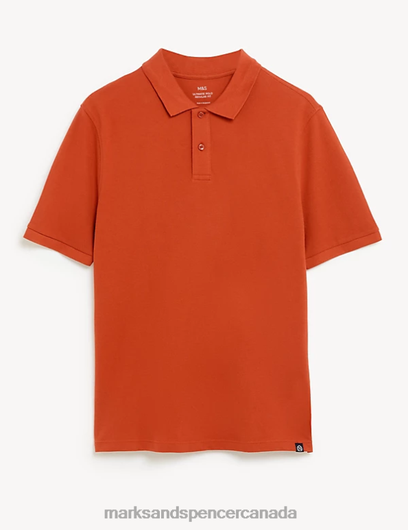 Marks and Spencer sale - Men Copper Clothing Marks & Spencer Pure Cotton Pique Polo Shirt 20VTD201