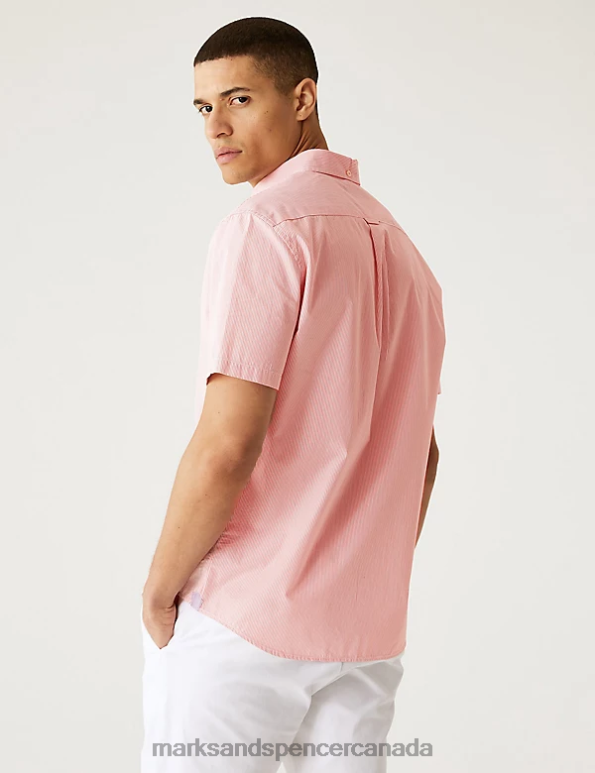 Marks and Spencer sale - Men Copper Clothing Marks & Spencer Pure Cotton Striped Shirt 20VTD5620