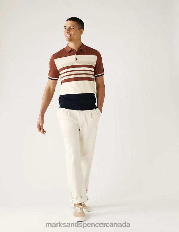 Men Copper Clothing Marks & Spencer Pure Supima Cotton Knitted Polo Shirt 20VTD6488 - Marks and Spencer online