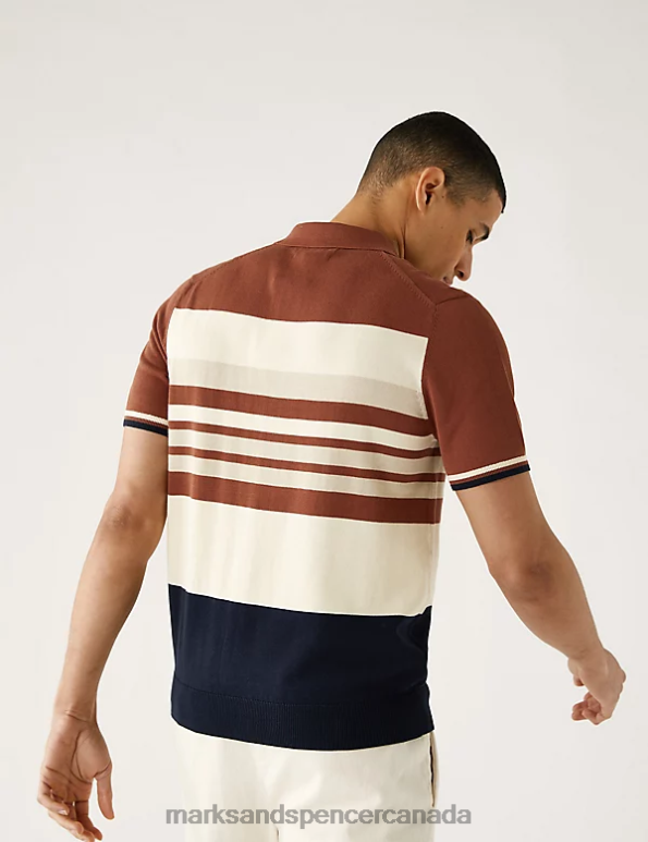 Men Copper Clothing Marks & Spencer Pure Supima Cotton Knitted Polo Shirt 20VTD6488 - Marks and Spencer online