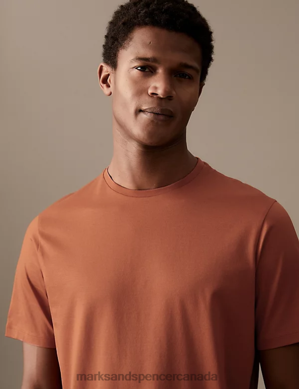Marks and Spencer Canada - Men Copper Tan Clothing Marks & Spencer Pure Supima Cotton T-shirt 20VTD6304