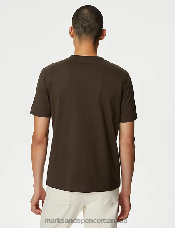 Marks and Spencer Canada - Men Dark Brown Clothing Marks & Spencer Pure Supima Cotton T-shirt 20VTD6310