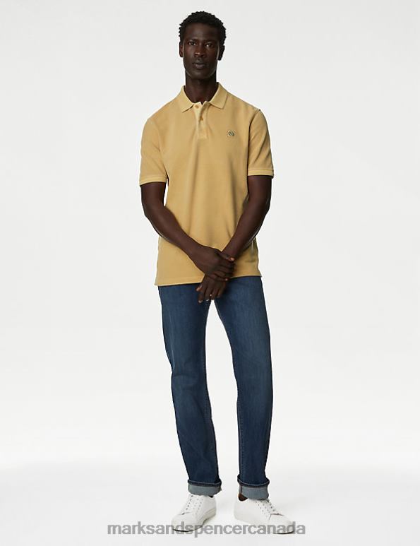 Marks and Spencer Canada - Men Dark Honey Clothing Marks & Spencer Pure Cotton Polo Shirt 20VTD7214