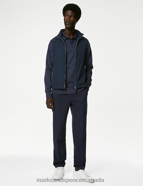 Men Dark Ink Clothing Marks & Spencer Pure Cotton Long Sleeve Rugby Shirt 20VTD6519 - Marks and Spencer Canada locations