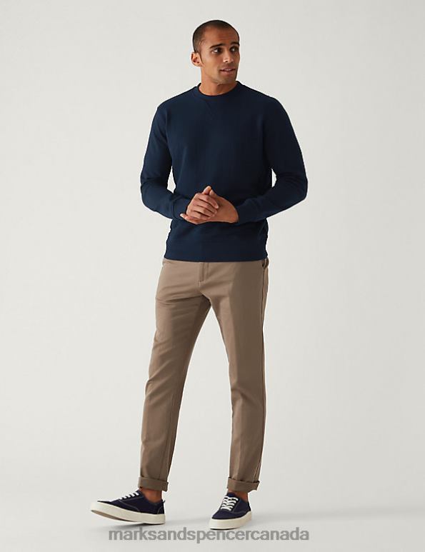 Marks and Spencer sale - Men Dark Navy Clothing Marks & Spencer Pure Cotton Crew Neck Sweatshirt 20VTD6531