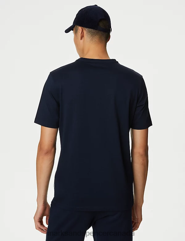 Marks and Spencer sale - Men Dark Navy Clothing Marks & Spencer Pure Supima Cotton T-shirt 20VTD6298
