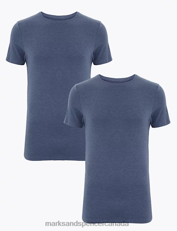 Marks and Spencer sale - Men Denim Clothing Marks & Spencer 2pk Heatgen Light Thermal Short Sleeve Top 20VTD7004