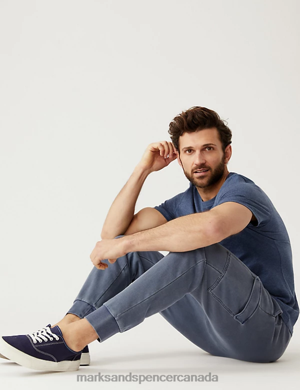 Men Denim Clothing Marks & Spencer Pure Cotton Crew Neck T-Shirt 20VTD146 - Marks and Spencer outlet