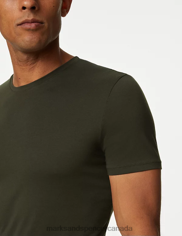 Men Evergreen Clothing Marks & Spencer Supima Cotton BlendT-Shirt Vest 20VTD5517 - Marks and Spencer Canada locations