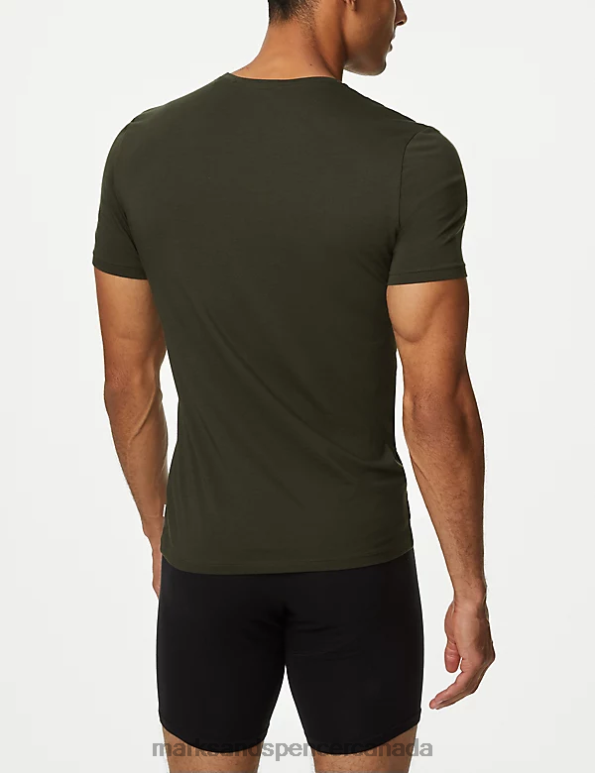Men Evergreen Clothing Marks & Spencer Supima Cotton BlendT-Shirt Vest 20VTD5517 - Marks and Spencer Canada locations