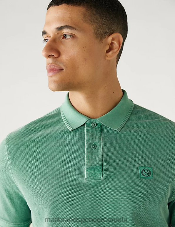 Marks and Spencer near me - Men Fresh Green Clothing Marks & Spencer Pure Cotton Polo Shirt 20VTD6868