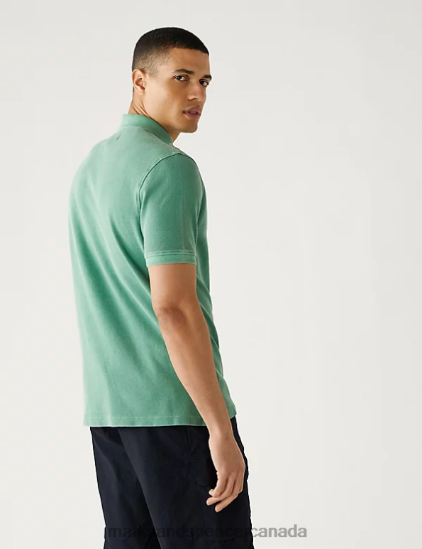 Marks and Spencer near me - Men Fresh Green Clothing Marks & Spencer Pure Cotton Polo Shirt 20VTD6868