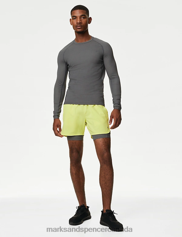 Marks and Spencer Canada - Men Grey Marl Clothing Marks & Spencer Long Sleeve Training T-Shirt 20VTD6660