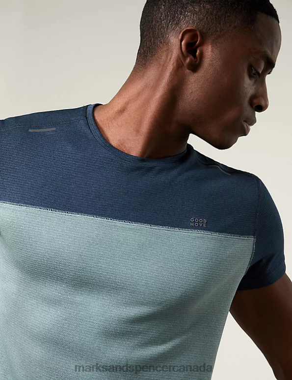 Men Grey Mix Clothing Marks & Spencer Colour Block Training T-Shirt 20VTD6774 - Marks and Spencer outlet