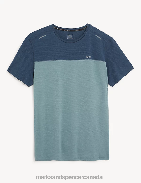 Men Grey Mix Clothing Marks & Spencer Colour Block Training T-Shirt 20VTD6774 - Marks and Spencer outlet