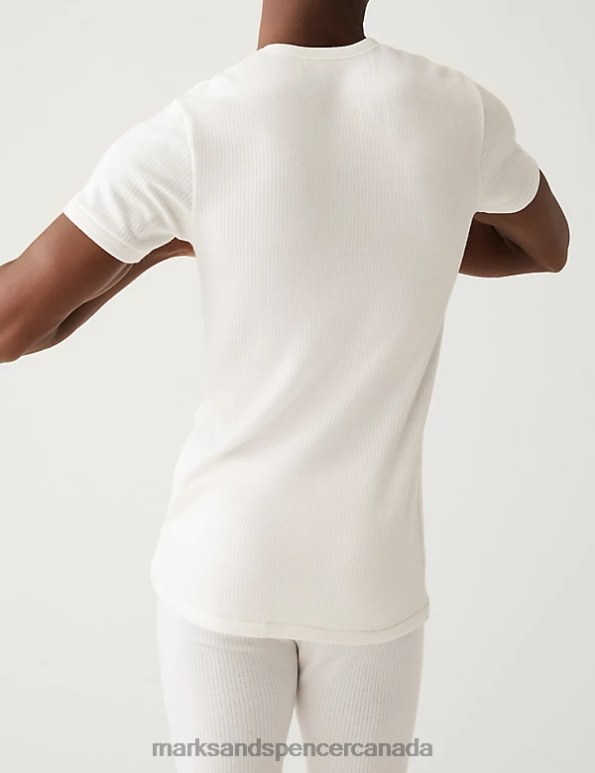Men Ivory Clothing Marks & Spencer Heatgen Maximum Thermal Short Sleeve Top 20VTD7300 - Marks and Spencer outlet