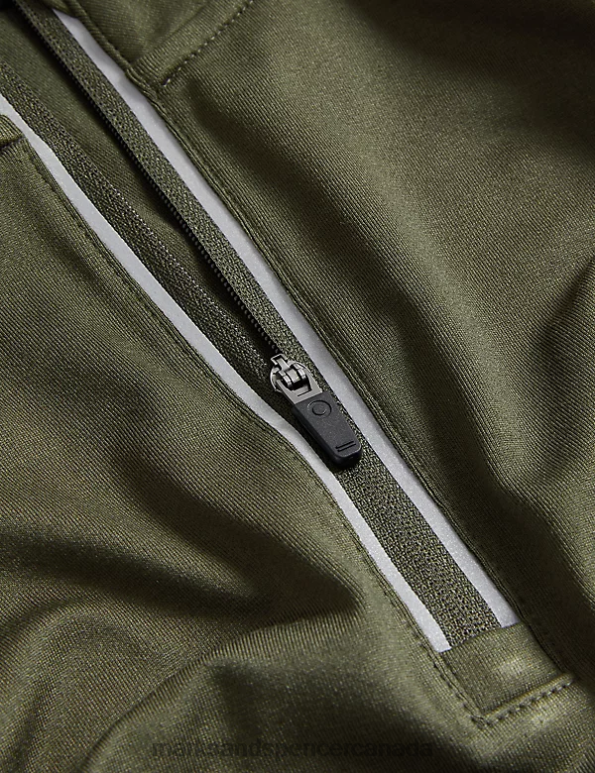 Men Khaki Clothing Marks & Spencer Half Zip Long Sleeve Top 20VTD6950 - Marks and Spencer Canada locations
