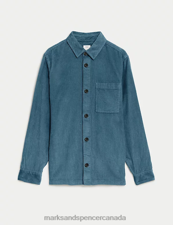 Marks and Spencer near me - Men Light Airforce Clothing Marks & Spencer Corduroy Overshirt 20VTD5540