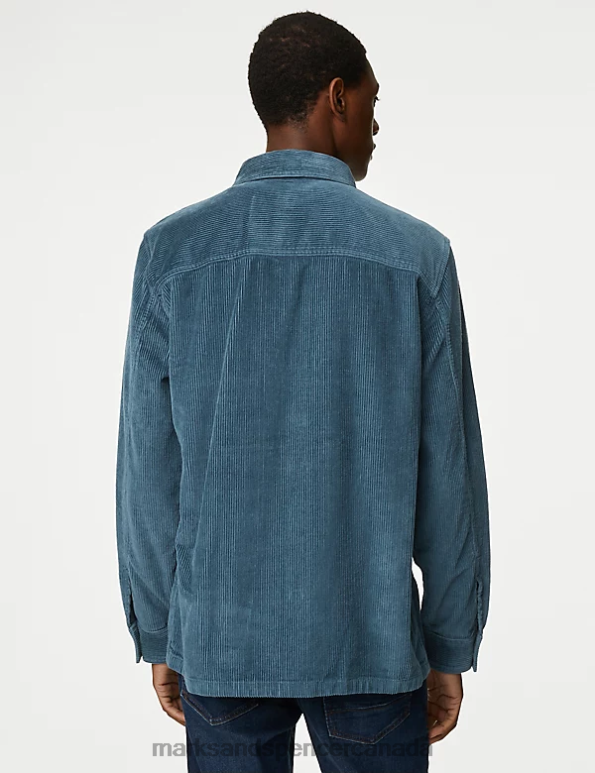Marks and Spencer near me - Men Light Airforce Clothing Marks & Spencer Corduroy Overshirt 20VTD5540