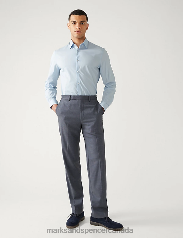 Marks and Spencer sale - Men Light Blue Clothing Marks & Spencer Slim Fit Cotton Rich Stretch Shirt 20VTD5980
