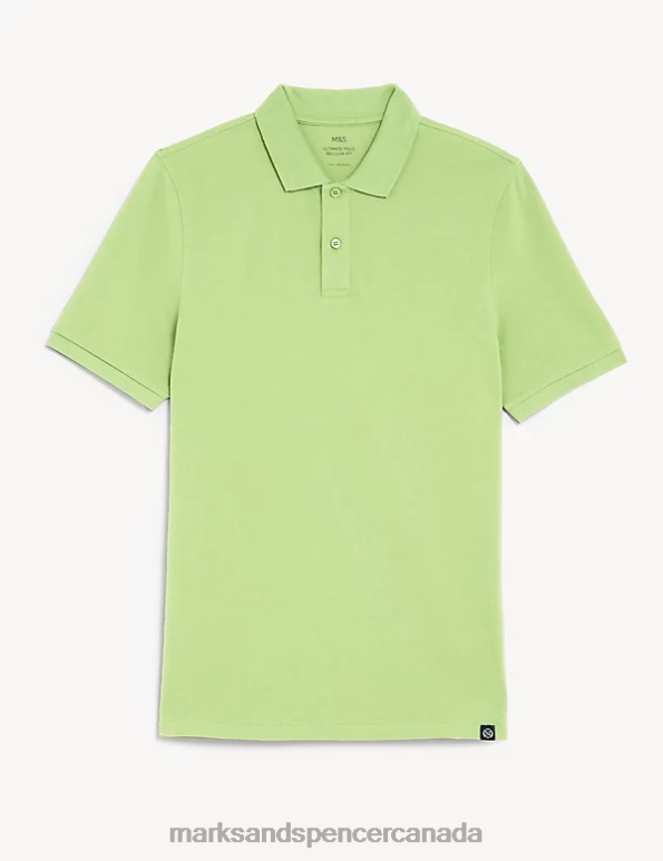 Men Lime Clothing Marks & Spencer Pure Cotton Pique Polo Shirt 20VTD211 - Marks and Spencer online