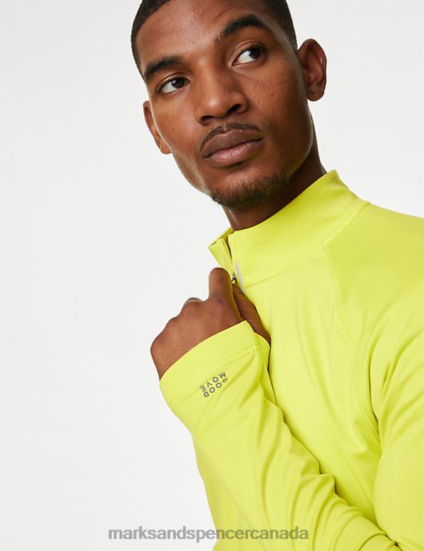 Men Limeade Clothing Marks & Spencer Half Zip Long Sleeve Top 20VTD6949 - Marks and Spencer online