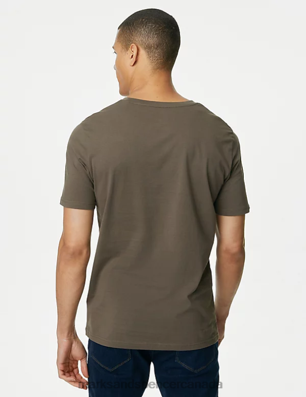 Marks and Spencer Canada - Men Medium Brown Clothing Marks & Spencer Pure Cotton Crew Neck T-Shirt 20VTD166