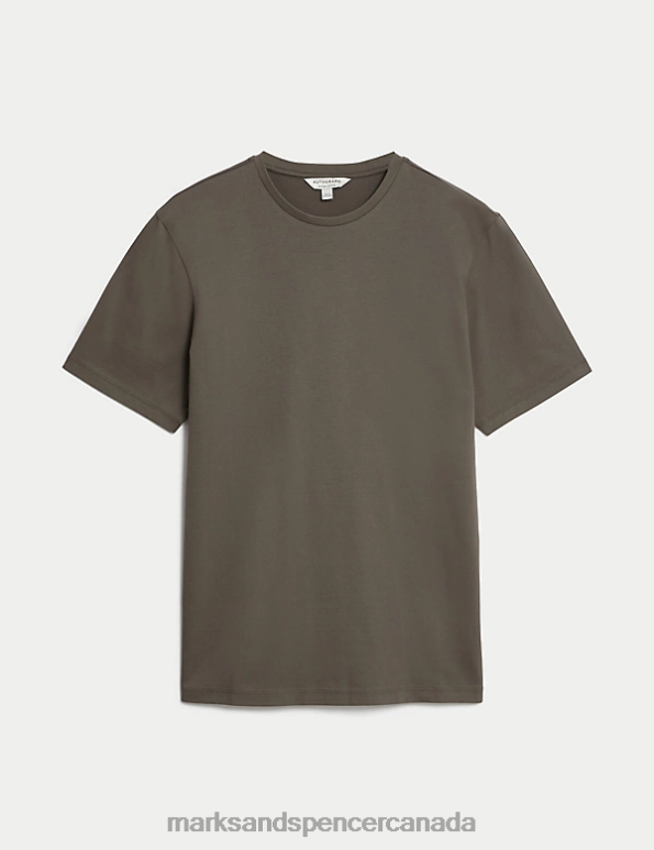 Men Medium Brown Clothing Marks & Spencer Pure Supima Cotton T-shirt 20VTD6301 - Marks and Spencer Canada locations